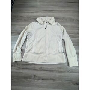 Calvin Klein Performance‎ Womens Fleece Jacket Full Zip Stand Collar white Large